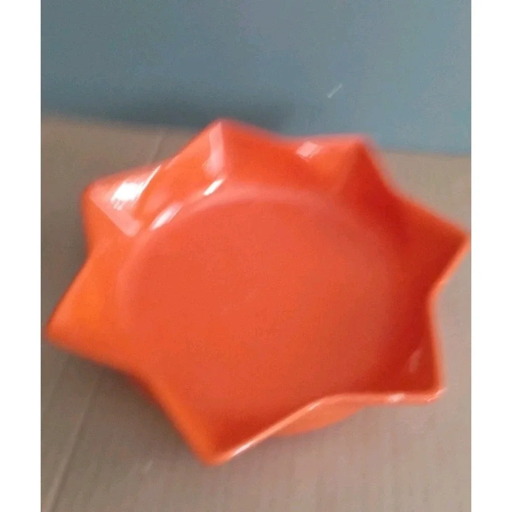 Orange Star Shaped Candy Dish Trinket Bowl Home Decor‎ Serving Plate